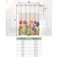 thumbnail image 6 of No Hook Shower Curtain with Snap in Liner, Spring Watercolor Tulip Flowers Beige Texture Hotel Shower Curtains for Bathroom, Washable Shower Curtain Liner Set with Mesh Top Window, 66"x72", 6 of 6