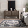 thumbnail image 3 of nuLOOM Charvi Distressed Medallion Fringe Area Rug, 8' x 10' 2", Navy, 3 of 9
