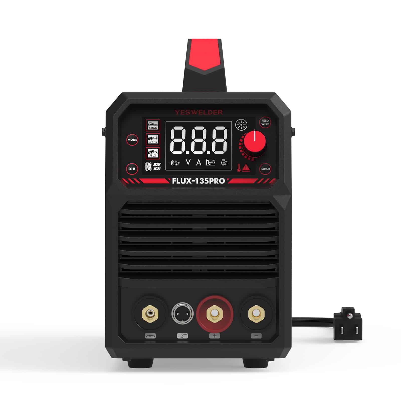 YesWelder 135A Flux-135 PRO Gasless Welder, 3-in-1 Portable Welding Machine with Digital Display