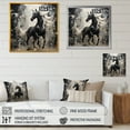 thumbnail image 4 of Designart "Simplified Galloping Horse I" Unicorns Floater Framed Wall Art Living Room, 4 of 5