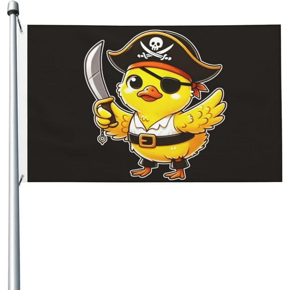 Rubber Duck Pirate Flag 3x5 Ft Animal Pirate Flags for Home Outdoor Indoor Garden Home Decoration Banner 1
