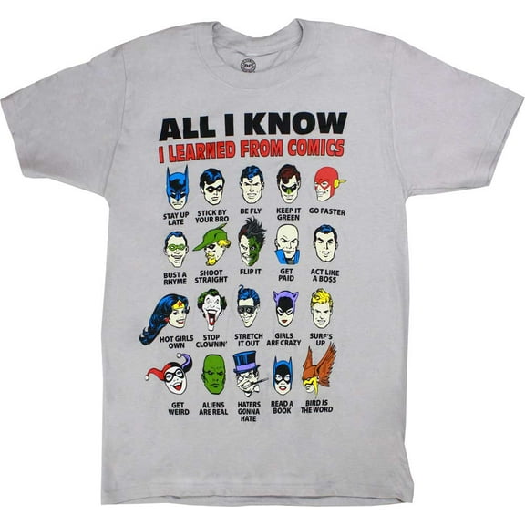 DC Comics All I Know Men's Grey T-Shirt, XX-Large