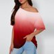 thumbnail image 1 of TaTaai Off Shoulder Loose Short Sleeved Home Top, Women Slanted Neck Printed Style, Regular Length, Spring Summer Daily Leisure Clothing Gift, 1 of 6