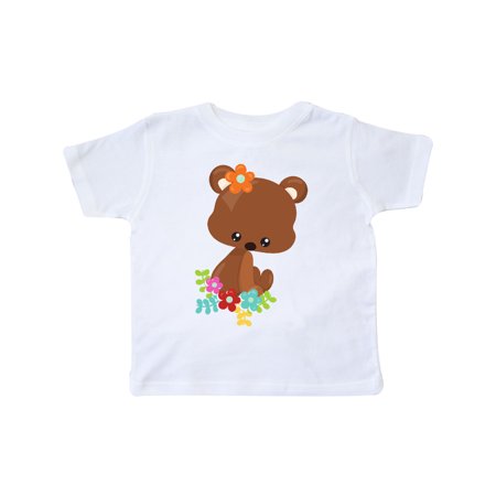 

Inktastic Spring Animals Cute Bear Bear With Flowers Gift Toddler Boy or Toddler Girl T-Shirt