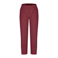 thumbnail image 5 of Bogo Cotton Linen Pants Women Summer Tall Women Casual Pants Joggers Casual Pants For Women Petite Length Casual Sweatpants Women Baggy Plus Size 4X Womens Trousers High Waisted Petite Short, 5 of 6