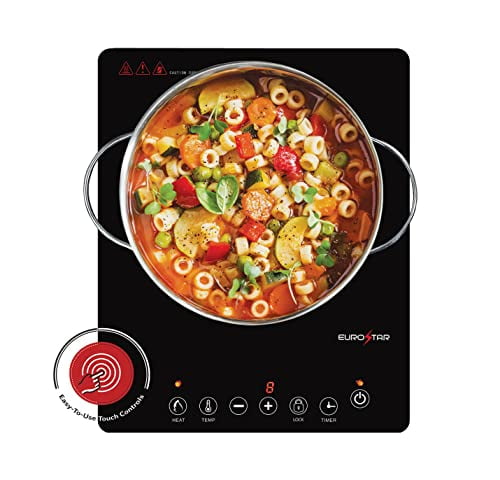 EUROSTAR EIC200 1000W Portable Induction Cooktop, Black