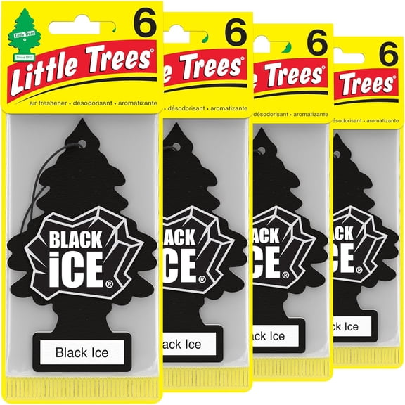 Car Air Freshener. Hanging Tree Provides Long Lasting Scent for Auto or Home. Black Ice, 24