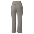 thumbnail image 7 of vigerkar 2025 Summer Women Casual Lightweight Drawstring Elastic Waist Pants with Pockets Grey, XXL, 7 of 7