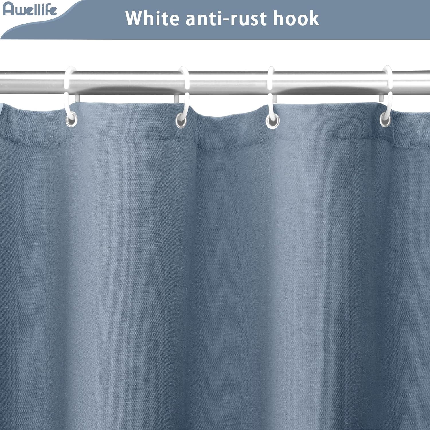 CAILDANL Linen Shower Curtain Beige Boho Farmhouse Shower Curtains for Bathroom Natural Cloth Cotton Fabric Liner Cream 72 x 72 Inch Modern