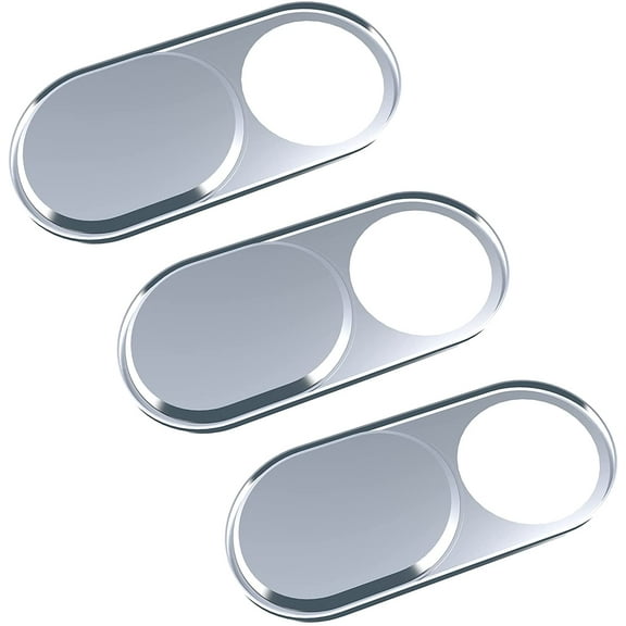Webcam Cover, Camera Privacy Covers, 0.027 Inch Ultra Thin Camera Cover Slide Laptop Accessories for Laptop, PC, Tablet, iPhone, iPad, Mac, Protect Your Visual Privacy and Security (Silver-3 Pack)