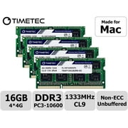 Timetec Hynix IC 16GB KIT(4x4GB) Compatible for Apple Mid 2010/2011 iMac 21.5/27 inch DDR3 1333MHz PC3-10600 CL9 204 Pin SODIMM Upgrade for iMac 11,2 iMac 11,3 iMac 12,1 iMac 12, 2 (16GB KIT(4x4GB))