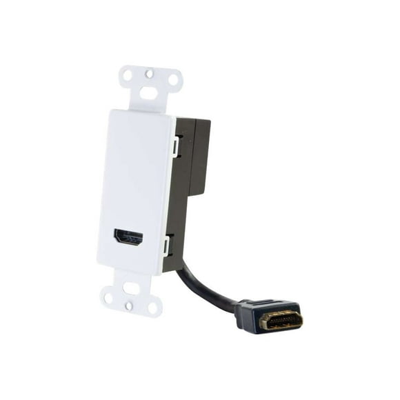 C2G HDMI Pass Through Decorative Wall Plate - White - Wall plate - white