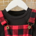 thumbnail image 2 of Gibobby Conjunto de pants para niño Conjunto de ropa de 2 piezas para niñas pequeñas primavera invierno de manga larga a cuadros rojos(Rojo, 4-5 Años), 2 of 5