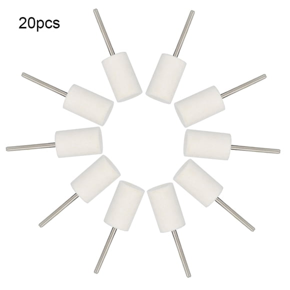 20 piezas de rueda de pulido de lana con vástago de 2,35 mm, cabezal de pulido para joyería, accesorio para pulir joyas