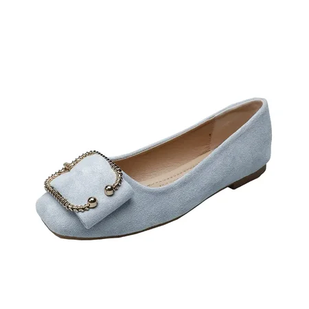 

Women‘s Flat Shoes Metal Decor Shallow Mouth Soft Bottom Shoes