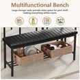 thumbnail image 2 of PORKISS Dining Table Set for 6, 6 Piece Dining Room Set with 4 PU Leather Chairs and Bench, Kitchen Table and Chairs Set with Storage Rack, Rectangular Dining Table Set for Apartment, Gray + Black, 2 of 9