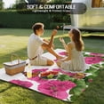 thumbnail image 4 of Pink Spring Floral Outdoor Rug for Patio/Deck/Porch, Non-Slip Large Area Rug 4 x 6 Ft, Butterfly Farmhouse Indoor Outdoor Rugs Washable Area Rugs, Reversible Camping Rug Carpet Runner, 4 of 8