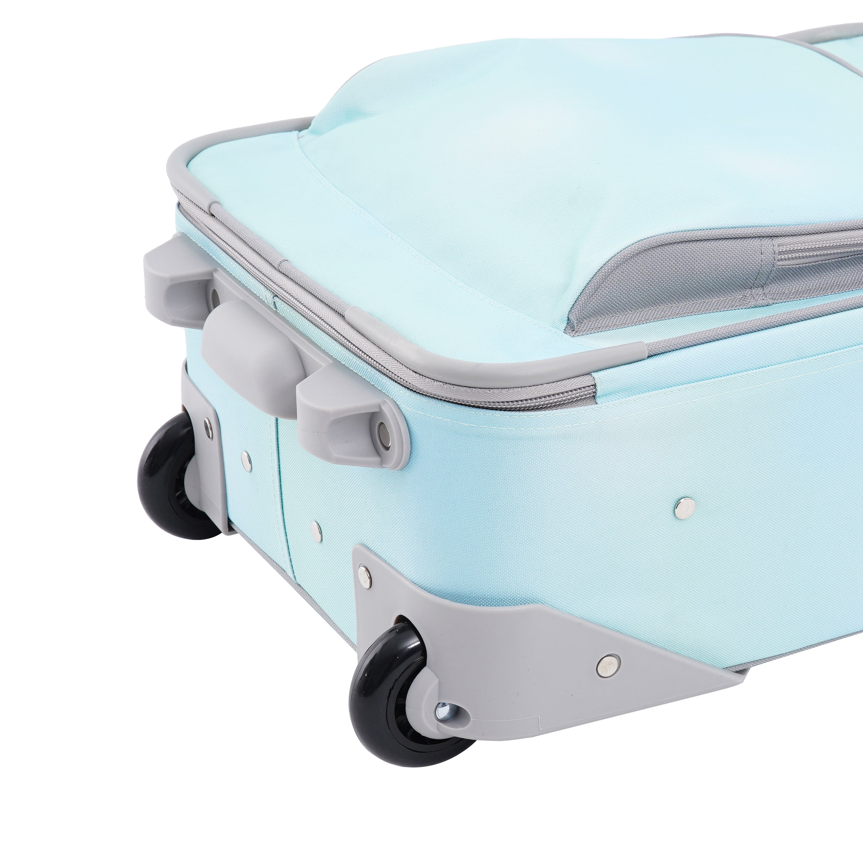 Travelers Club 3-Piece Soft Side Kid's and Junior Rolling Carry-on Luggage Set, Blue Omni
