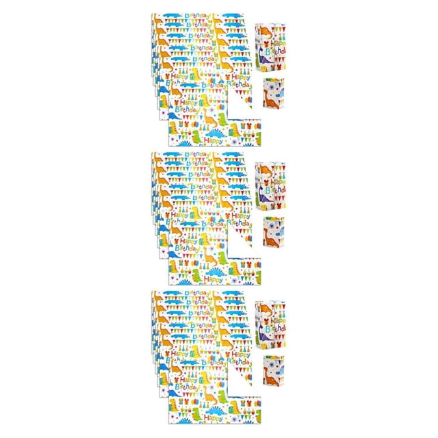 Maytalsory 6pieces Clear-printed Pattern And Colorfast Cartoon Pattern Wrapping Paper For Long-lasting Gift PZ003-6 3Set