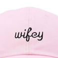 thumbnail image 2 of Dalix Wifey Embroidered Cotton Husband Baseball Cap Adjustable Dad Hat Womens in Washed Pink, 2 of 5