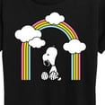 thumbnail image 3 of Peanuts - Snoopy Looking Up Rainbow - Ladies Short Sleeve Classic Fit Tee, 3 of 6