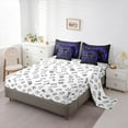 thumbnail image 6 of Feelyou Futuristic Gamepad Bedding Comforter Set 7 Pieces, Neon Glowing Honeycomb Full Bedding Set, Glitter Blue Games Console Reversible Fitted Sheet Flat Sheet, Ultra Soft Bedroom Decor, 6 of 9