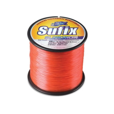 Sufix Superior Monofilament Fishing Line, 1/4 lb Spool, 40 lb Neon Fire