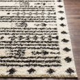 thumbnail image 3 of Surya Beni shag BSH-2325 94 x 120" Rectangle Fabric Rug in Black and Cream, 3 of 8