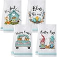 thumbnail image 2 of easter decorationseaster toysEaster Kitchen Towels Set of 4 Decorative Spring Dish Towels with Cute Bunny & Egg Designs, 100% Cotton, 18x28 Incheseaster toy, 2 of 5