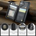 thumbnail image 5 of KOMI for iPhone 16 Case with RFID Blocking and 4 Credit Card Holder, Premium Durable Slim Leather Magnetic Clasp Kickstand Heavy Duty Shockproof Protective Cover Black, 5 of 5