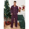thumbnail image 4 of U2SKIIN Mens Plaid Pajama Set, Soft Print Pajamas for Men, Lightweight Warm PJS with Pockets(Navy-red Plaid, XX-Large), 4 of 4