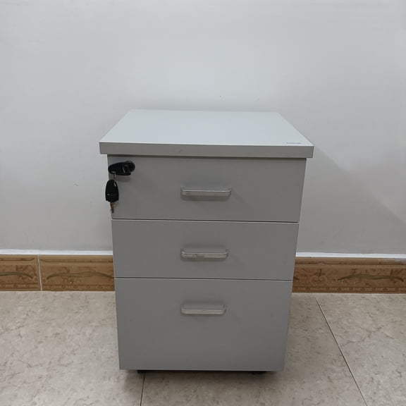 Auricrea Lockers 3-Drawer File Cabinet with Lock for Office/Home, White