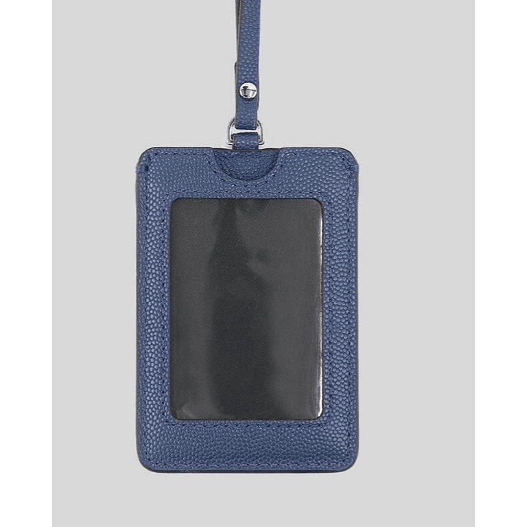 Marc Jacobs Logo Leather Lanyard ID Card Case Wallet Azure