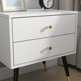 thumbnail image 4 of Xiweot Nightstand White Dresser with 2 Drawers, Vertical Storage Tower Fabric Dresser for Bedroom, Hallway, Entryway, Nursery, Closet Organizer, Bedside Table Furniture, Sturdy Steel Frame, Wood Top, 4 of 7