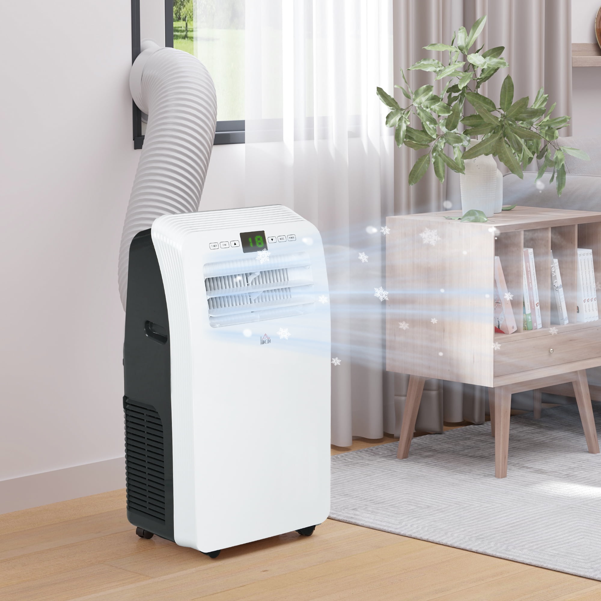 HOMCOM 12000 BTU 550 sq ft Portable Air Conditioner, White