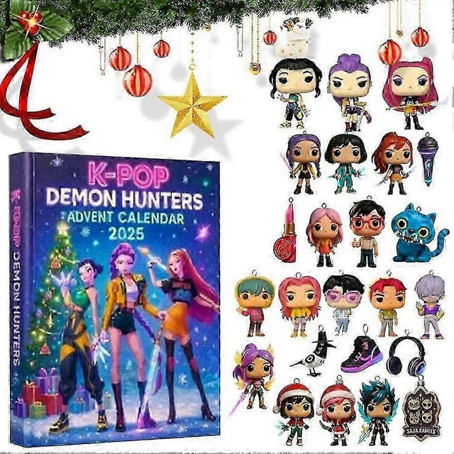 Kpop Demon Hunters Advent Calendar 2025 Collectible 2D Acrylic Pendant Christmas Tree Decoration Holiday Gifts