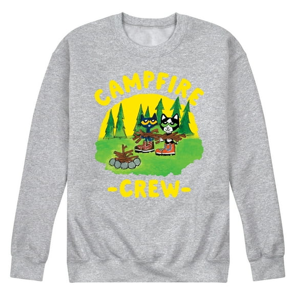 Pete The Cat - Campfire Crew - Men's Crew Neck Fleece Pullover