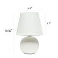 thumbnail image 4 of Simple Designs 8.66" Compact Ceramic Globe Table Lamp with Stylish Shade, LED Bulb Included, Off White, 4 of 9