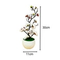 thumbnail image 3 of Justharion Beautiful Fake Plant Potted Arrangement Artificial Flowers for Home Decor White 30x11cm 1Set, 3 of 6