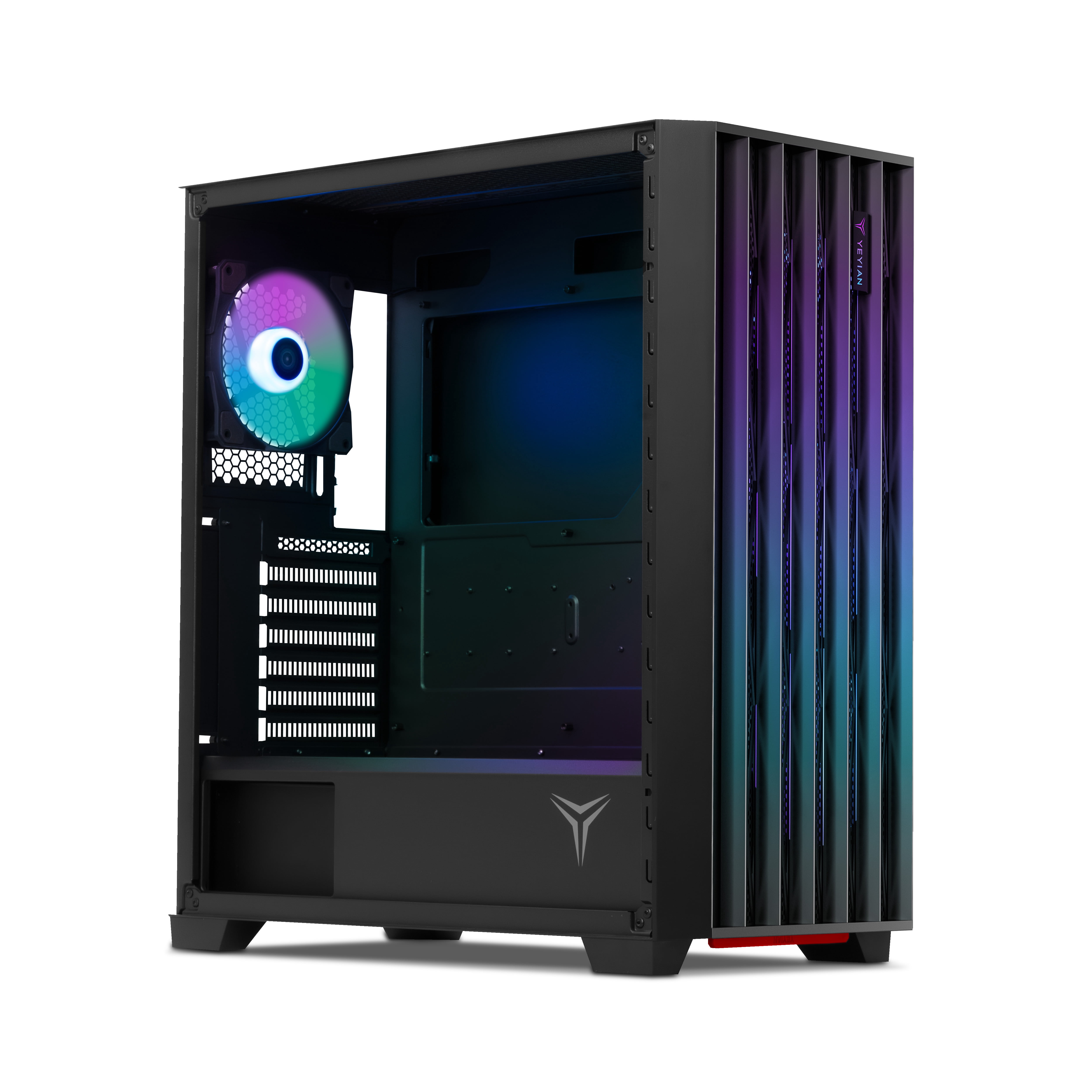 Yeyian Phoenix ATX Mid‑Tower PC Case – 4 ARGB Fans Included, Tempered Glass Side Panel, High‑Airflow Steel Chassis – Model YCM‑APPHO‑01FA