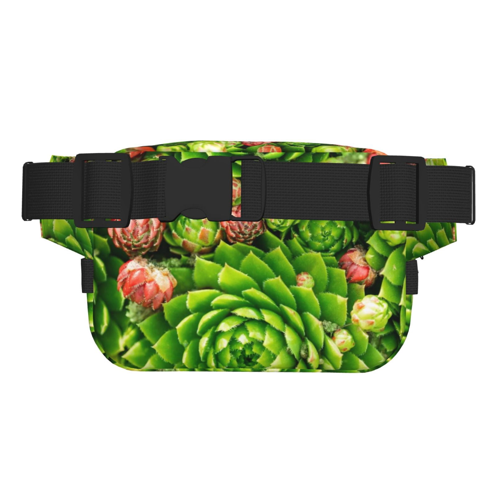 Picia Cactus And Succulents Print Square Double-Layer Waist Bag Mini Adjustable Waist Belt Bag Exercise Running Travel Hiking