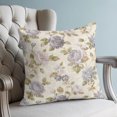 thumbnail image 6 of 16x16 Pillow Covers Set of 2, Grey Vintage Floral Throw Pillow Covers Decorative Couch Cushion Case, Hydrangea Botanical Elegant Microfiber Square Pillowcases for Bedroom Car Living Room, 6 of 9