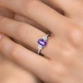thumbnail image 4 of Gem Stone King 1.70 Ct Oval Checkerboard Purple Amethyst White Simulated Opal 925 Sterling Silver Ring (Size 5), 4 of 6
