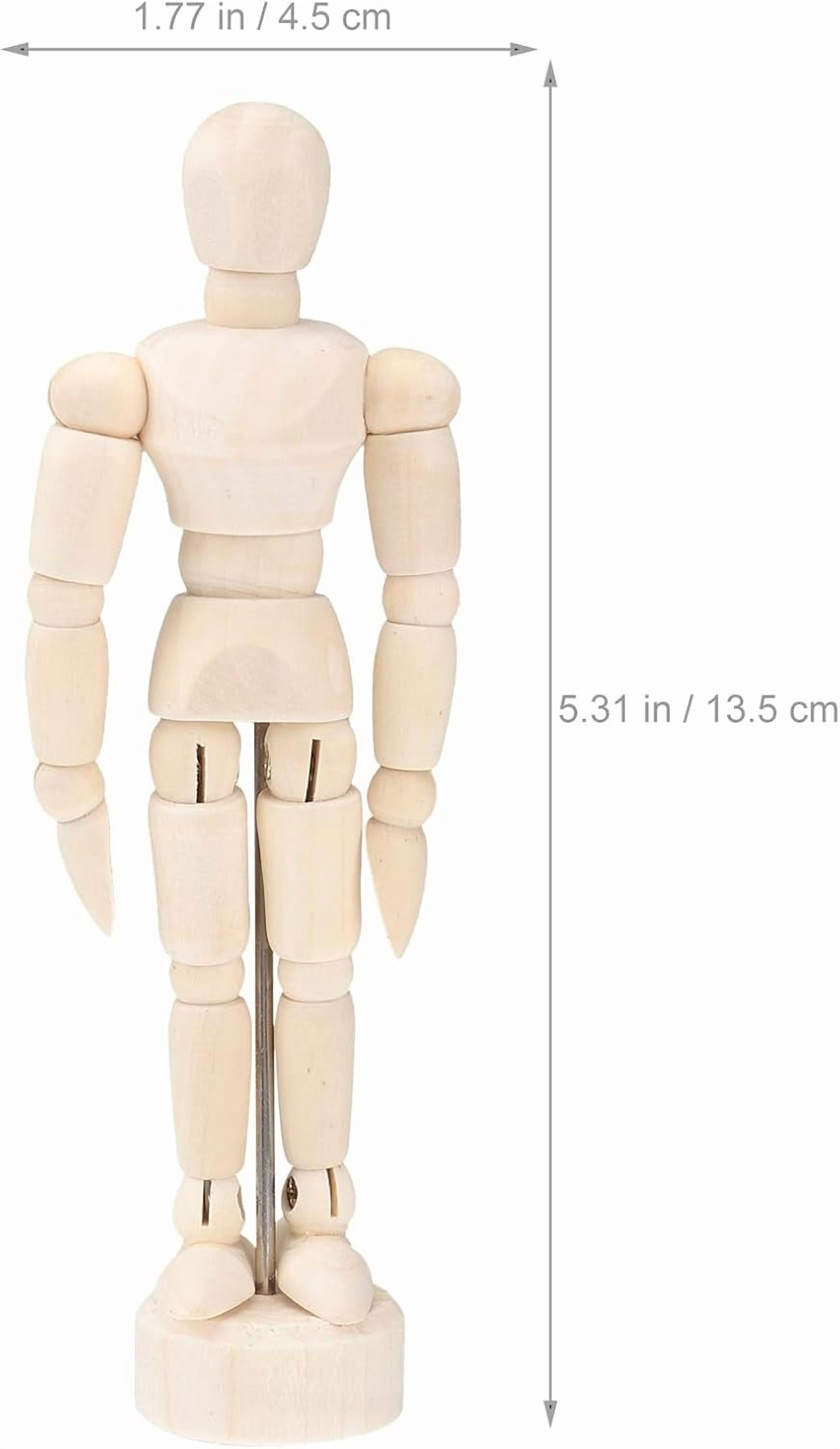 ABCISI 12PCS Artists Wooden Manikin Jointed Mannequin, Drawing Figure Model 4.5 Inches Wooden Mannequin Artist Manikin with Stand for Drawing or Desktop Decor
