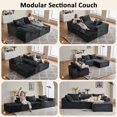 thumbnail image 5 of 108" Modular Sectional Sofa Cloud Sectional Couch with Deep Seat Modern Comfy L-Shaped Upholstered Couch for Living Room, No Assembly Required, Gray, 5 of 10