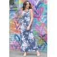 thumbnail image 2 of Vintage Navy Pink Floral Sleeveless Maxi Dress, 2 of 8