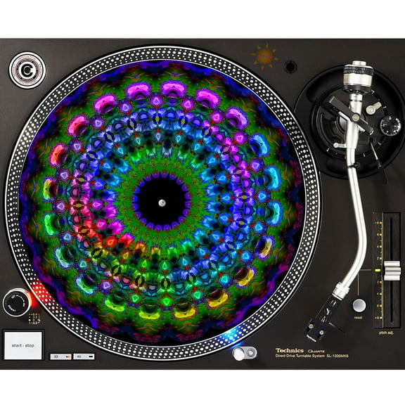 KuzmarK™ 12" DJ Turntable Slipmat - Mardi Gras Rainbow