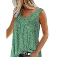 thumbnail image 4 of Camiseta sin mangas con estampado sin mangas sin mangas con cuello en V para mujer, chaleco de verano, verde, M Inevent AP002122-26, 4 of 7