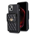 thumbnail image 1 of Pour iPhone 15 Étui Portefeuille Vertical en Cuir Rhombique, 1 of 5