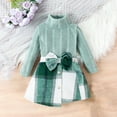 thumbnail image 2 of Elainilye Fashion Baby Girl Dress Turtleneck Knit Long Sleeve Top with Bow Plaid Skirt Set, Sizes 6M-4Y, 2 of 9